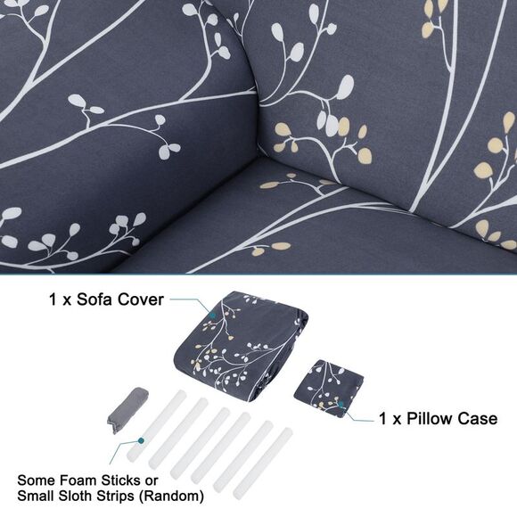 Printed Sofa Cover Stretch Couch Cover Slipcovers with One Pillow Case X-Large - Picture 6 of 6